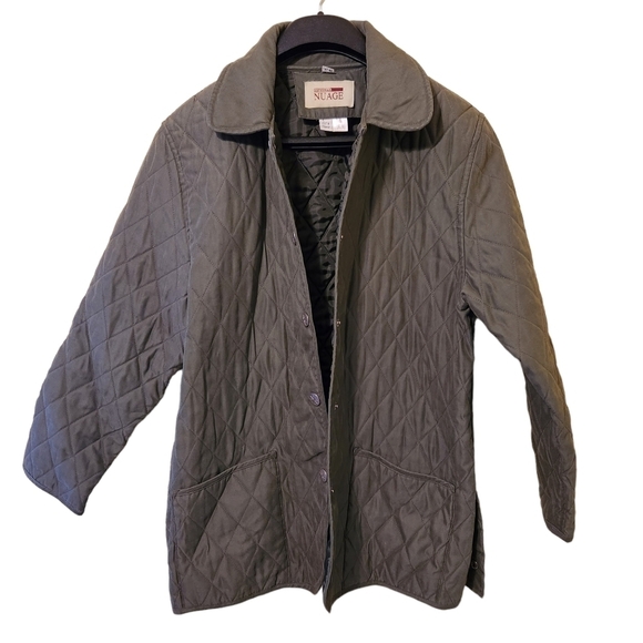 Nuage collection green snap-up long-sleeve Fold-down  collar jacket - Picture 1 of 14